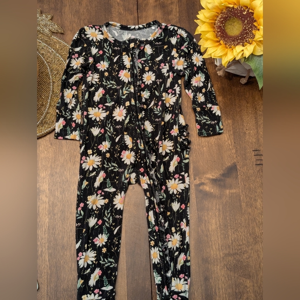 Snuggle Bums Bamboo Floral Black Convertible Zippy